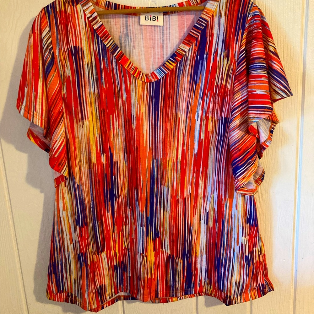 Colorful V neck